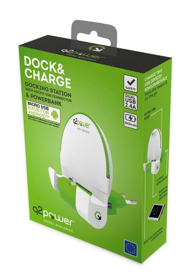 Q2Power Dock and charge powerbank EU micro USB