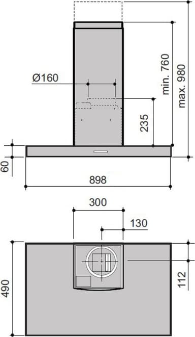 Savo CHV-8509-S liesituuletin 90 cm teräs