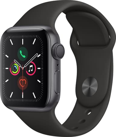 Apple Watch Series 5 40mm (tähtiharmaa/musta urheiluranneke)
