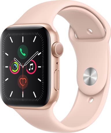 Apple Watch Series 5 44mm (kulta/vaaleanpunainen urheiluranneke)