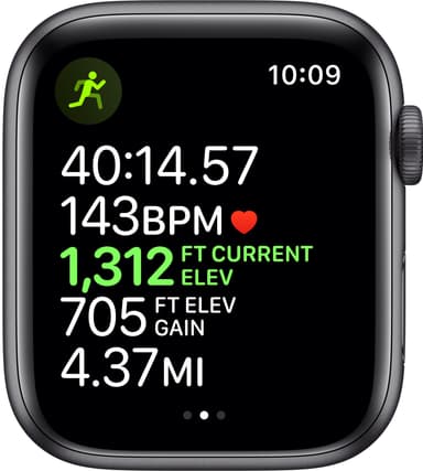Apple Watch Series 5 44mm (tähtiharmaa/musta urheiluranneke)
