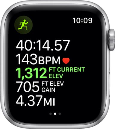 Apple Watch Series 5 44mm (hopea/valkoinen urheiluranneke)