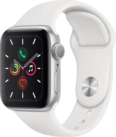 Apple Watch Series 5 40mm (hopea/valkoinen urheiluranneke)