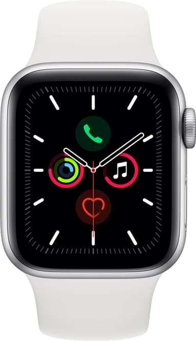 Apple Watch Series 5 40mm (hopea/valkoinen urheiluranneke)