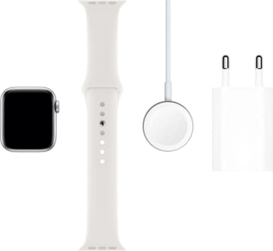 Apple Watch Series 5 40mm (hopea/valkoinen urheiluranneke)