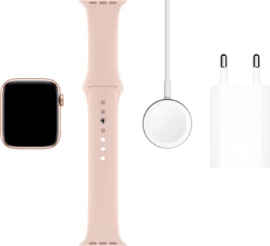 Apple Watch Series 5 44mm (kulta/vaaleanpunainen urheiluranneke)