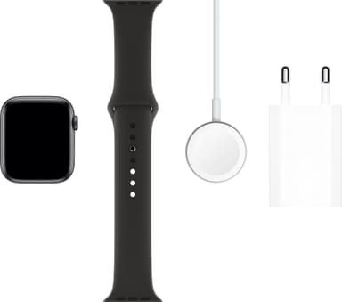 Apple Watch Series 5 44mm (tähtiharmaa/musta urheiluranneke)