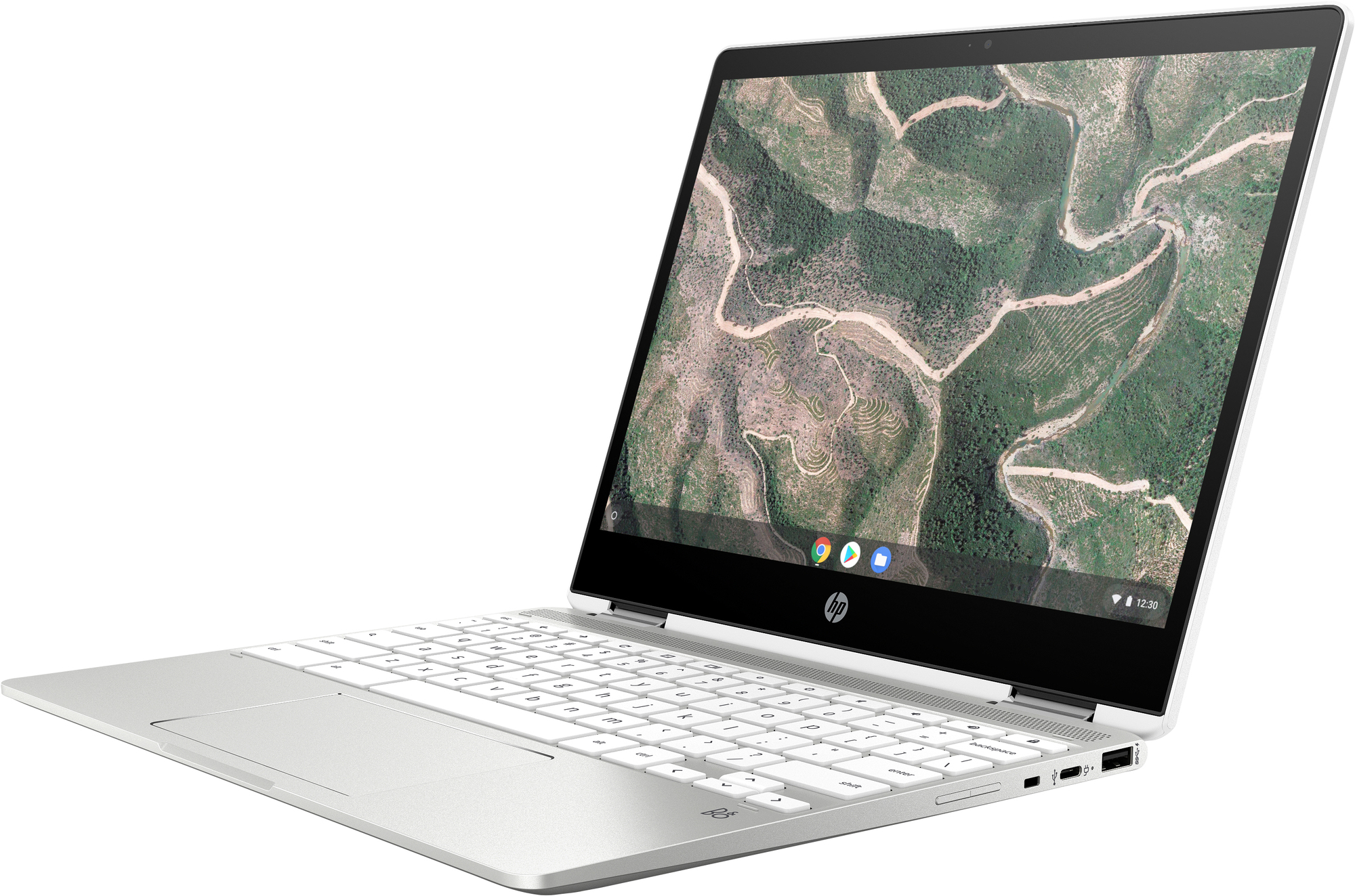 HP Chromebook x360 12-h0002no 12" 2-in-1 (valkoinen/harmaa)