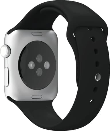 Puro Icon Apple Watch silikoninen urheiluranneke 42-45 mm (musta)