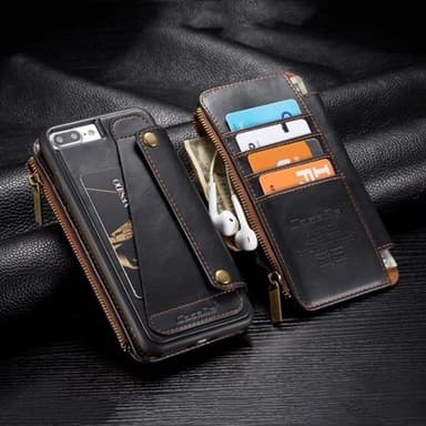 CaseMe-011 Lompakkokotelo iPhone 8 Plus & 7 Plus Musta