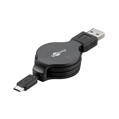 Ulosvedettävä USB A uros USB-tyyppi-C:hen - 1 metri