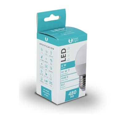 LED lamppu E27 C37 6W 230V 4500K 480lm