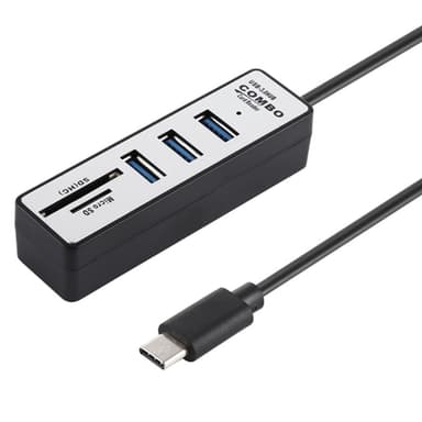 USB-hub + Kortinlukija - USB C - USB 3.0