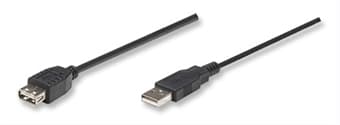 USB 2.0 kaapeli A-A 3 metriä