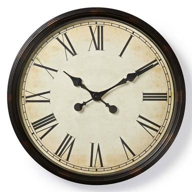 Nedis Pyöreä Seinäkello - 50 cm, Antiikki tyyliä - Musta