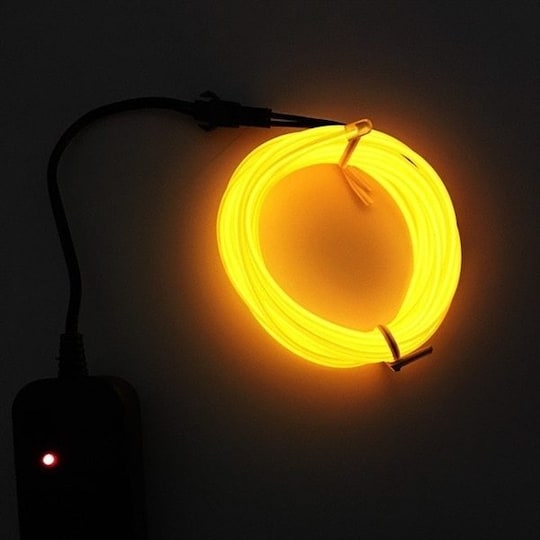 Paristokäyttöinen Led Glowstrip Neon-nauha 3 Metriä -  Keltainen