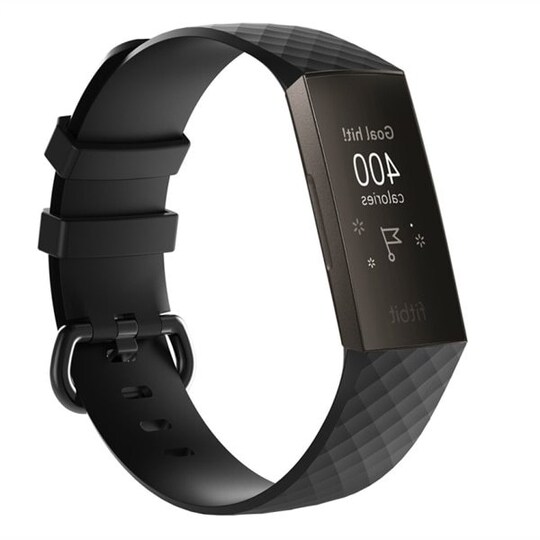 Silikoni ranneke Fitbit Charge 3 - Musta