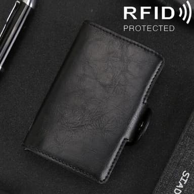 X-7 RFID Lompakko Kortti PopUpilla - Musta