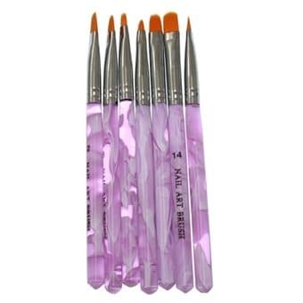 Kynsipensselit 7-pack UV-geelille