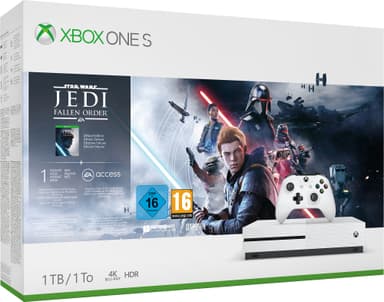 Xbox One S 1 TB + Star Wars Jedi: Fallen Order (valkoinen)
