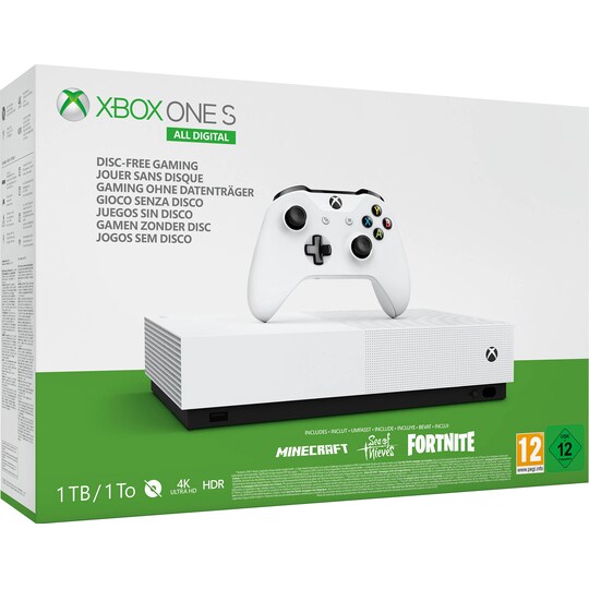 Xbox One S 1 TB All-Digital edition (valkoinen)