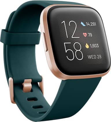 Fitbit Versa 2 älykello (smaragdi/kuparinen ruusu)