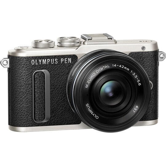 Olympus PEN E-PL8 CSC kamera +14-42 mm objektiivi Pancake Kit (musta)