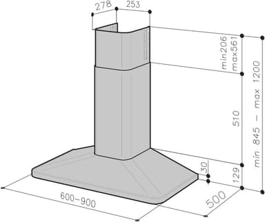Savo CH-5209-B liesituuletin 90 cm mattamusta