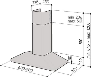 Savo CH-5206-B liesituuletin 60 cm mattamusta