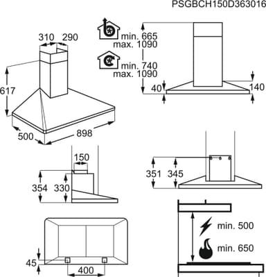 ELECTROLUX EFF90560OK Hood