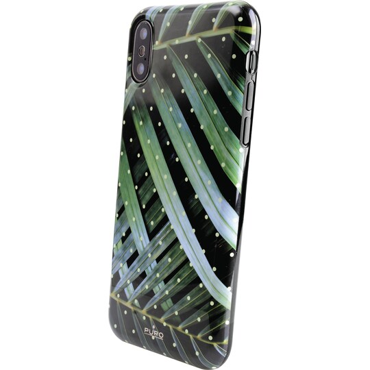 Puro suojakuori iPhone X/Xs (Tropical Brilliant Leaves)