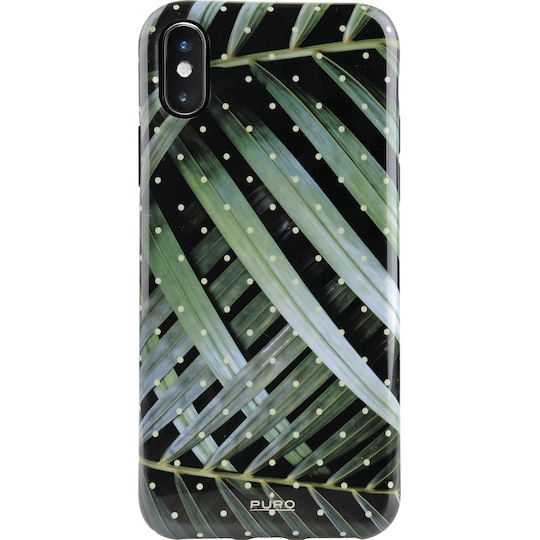 Puro suojakuori iPhone X/Xs (Tropical Brilliant Leaves)