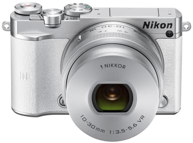 Nikon 1 J5  järjestelmäkamera + 10-30 mm (valk)
