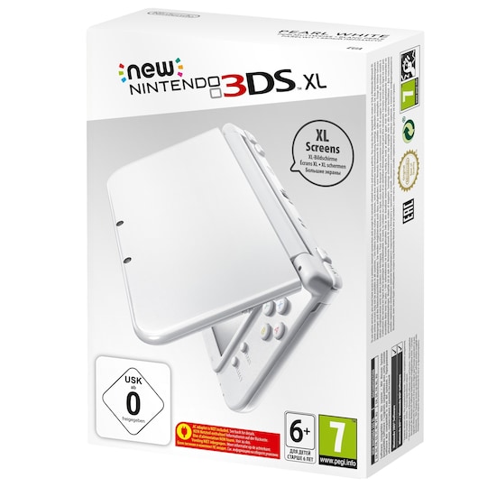 Uusi Nintendo 3DS XL pelikonsoli (helmenvalkoinen)
