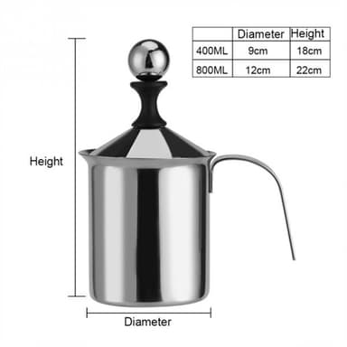 Maidonvaahdotin ruostumatonta terästä - 400 ml