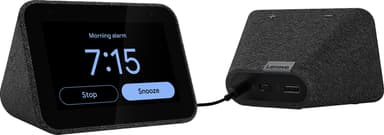 Lenovo Smart Clock Google Assistant virtuaaliavustajalla (musta)