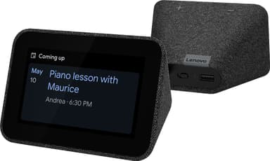 Lenovo Smart Clock Google Assistant virtuaaliavustajalla (musta)