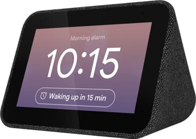 Lenovo Smart Clock Google Assistant virtuaaliavustajalla (musta)