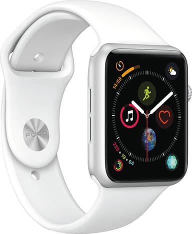 Puro Icon Apple Watch silikoninen urheiluranneke 42-44 mm (valkoinen)