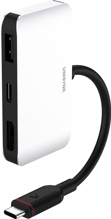 Unisynk USB-C 3 in 1 telakointiasema (hopea)