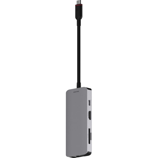 Unisynk USB-C 8 in 1 telakointiasema (harmaa)