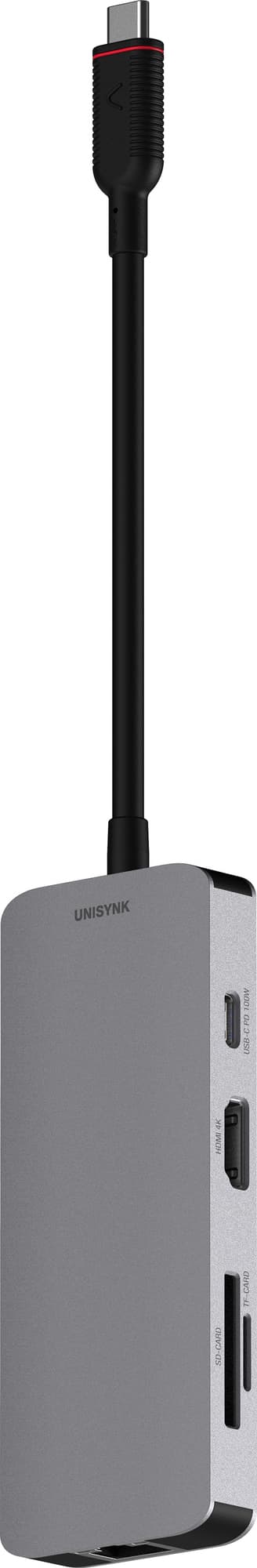 Unisynk USB-C 8 in 1 telakointiasema (harmaa)