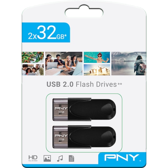 PNY Attache 4 USB 2.0 muistitikku 32 GB (2 kpl)