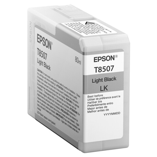 Epson UltraChrome HD T8507 mustekasetti (vaalea musta)