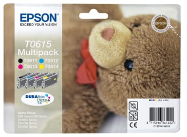 Epson DuraBrite Ultra T0615 mustekasetti (4 värin monipakkaus)