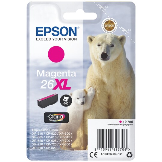 Epson Claria Premium 26 XL mustekasetti (magenta)