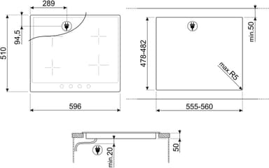 Smeg Victoria Aesthetic 60 cm induktiotaso SI964XM (ruostumaton teräs)