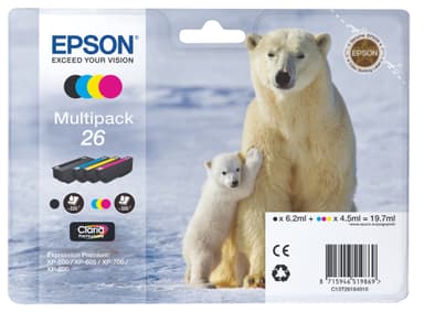 Epson Claria Premium 26 mustekasetti (4 värin monipakkaus)