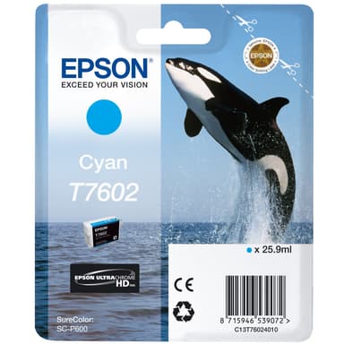 Epson UltraChrome HD T7602 mustekasetti (syaani)