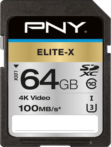 PNY Elite-X SDXC muistikortti (64 GB)